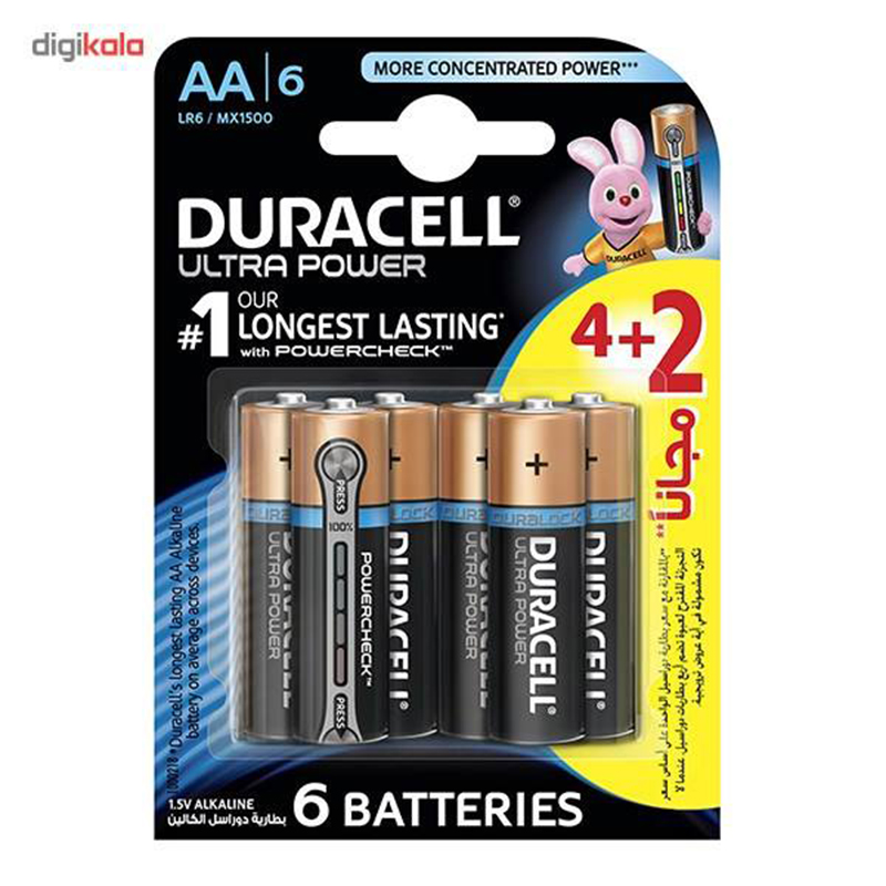 Duracell ultra power باتری قلمی پک 6 عددی